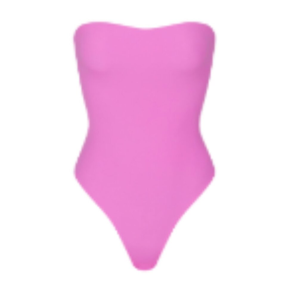 Skims Fits Everybody Strapless Bodysuit Neon Orchid Pink